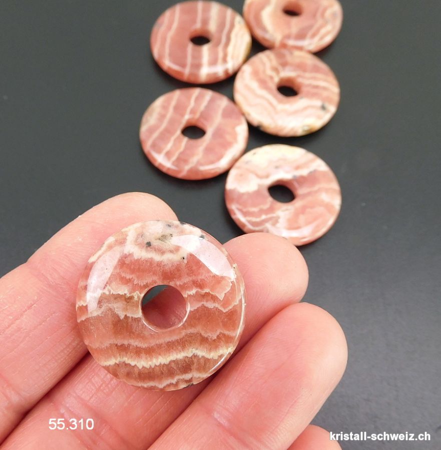 Rhodochrosit dunkel aus Peru, Donut 2,5 cm