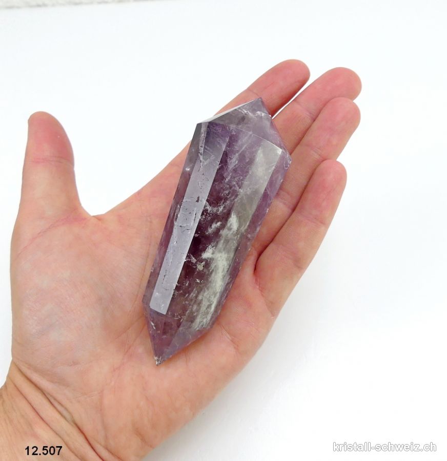 Vogel Amethyst Doppelender 12 Facetten, 10 x 3,5 cm. Einzelstück