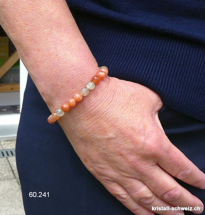 Armband Sonnenstein 7 mm, elastisch 17,5 cm